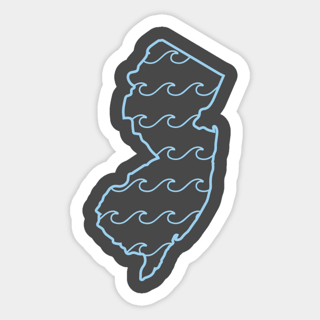 Jersey Waves Sky Blue Sticker by SteveDesigns